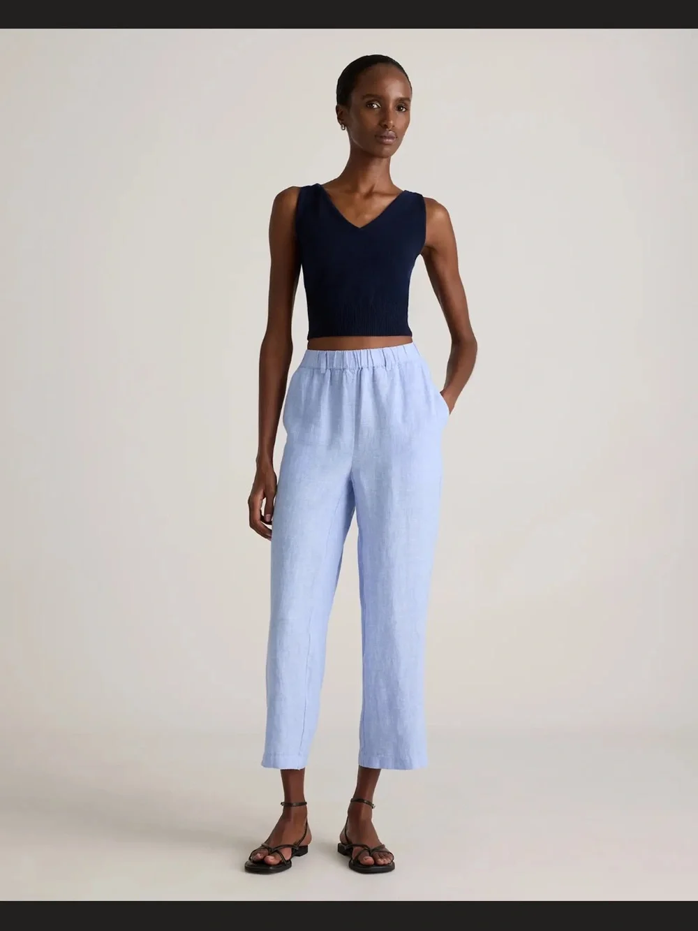 NWT π Quince light blue linen pants - Picture 3 of 8